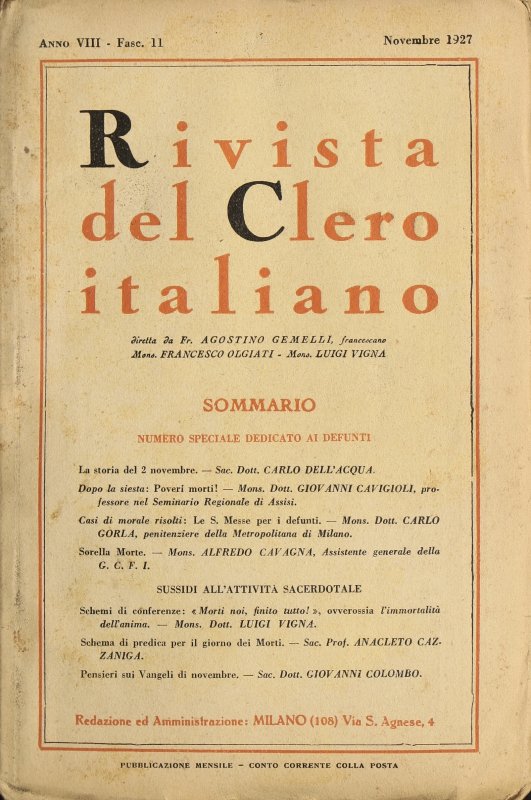 LA RIVISTA DEL CLERO ITALIANO - 1927 - 11
