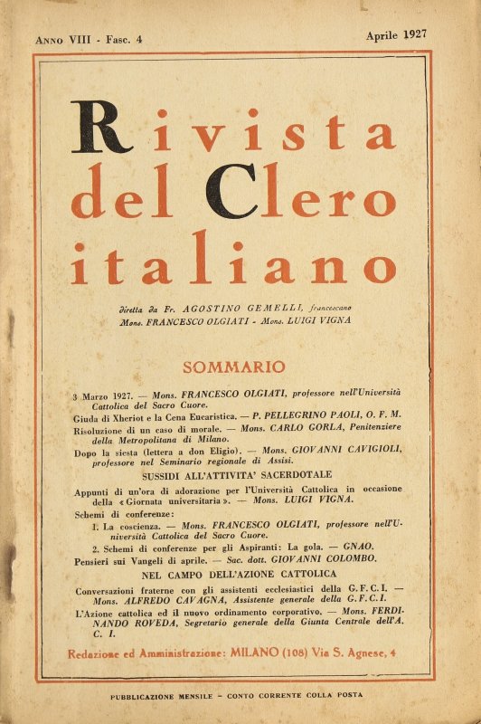 LA RIVISTA DEL CLERO ITALIANO - 1927 - 4