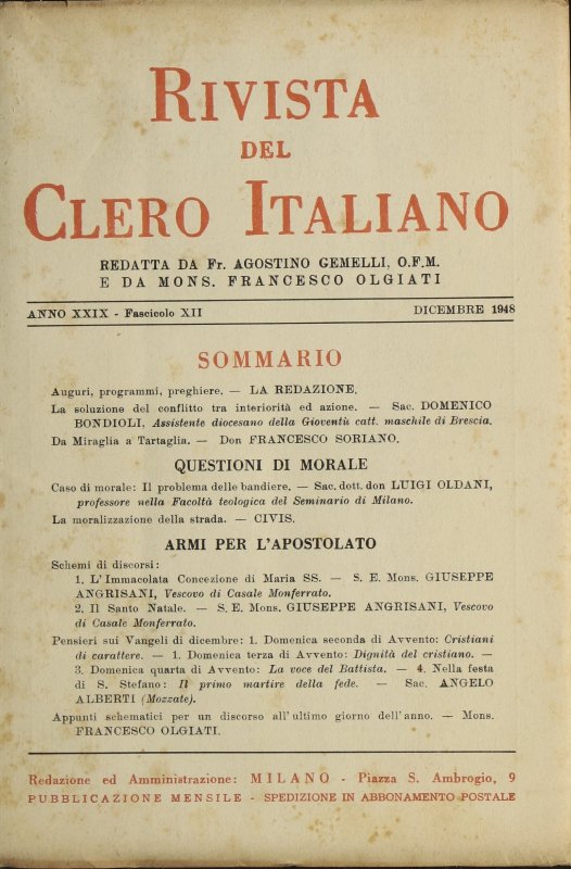 LA RIVISTA DEL CLERO ITALIANO - 1948 - 12