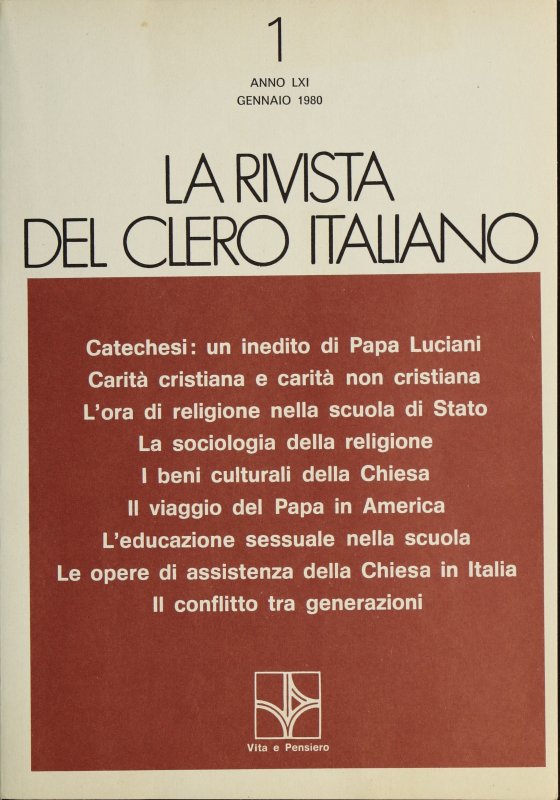 LA RIVISTA DEL CLERO ITALIANO - 1980 - 1
