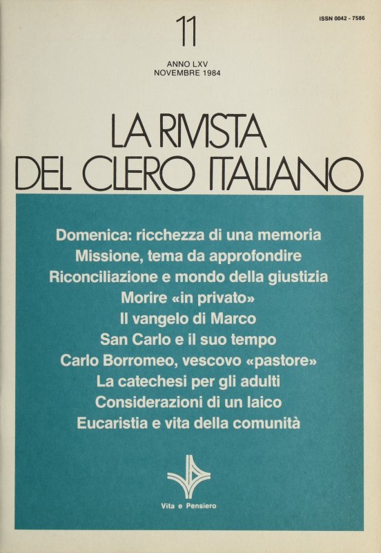 LA RIVISTA DEL CLERO ITALIANO - 1984 - 11