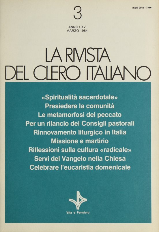 LA RIVISTA DEL CLERO ITALIANO - 1984 - 3