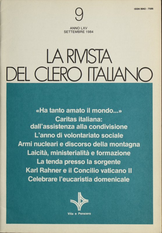LA RIVISTA DEL CLERO ITALIANO - 1984 - 9