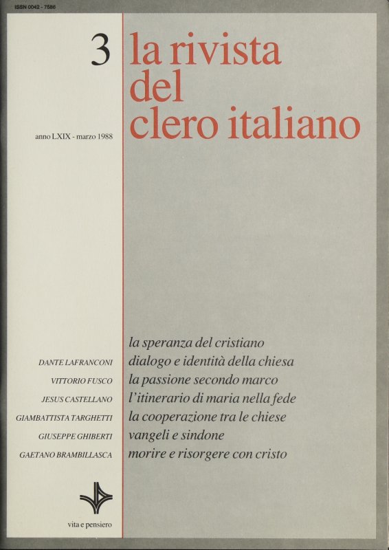 LA RIVISTA DEL CLERO ITALIANO - 1988 - 3