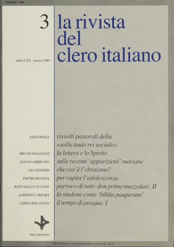 LA RIVISTA DEL CLERO ITALIANO - 1989 - 3