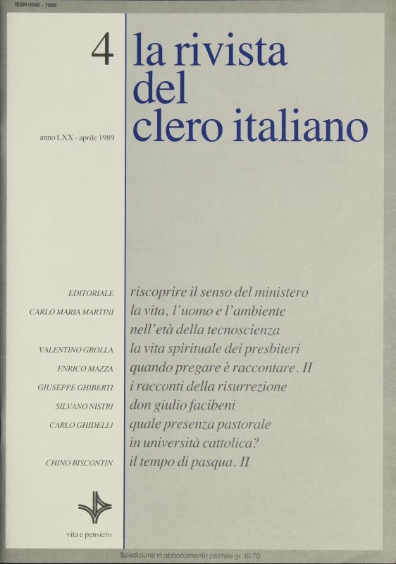 LA RIVISTA DEL CLERO ITALIANO - 1989 - 4