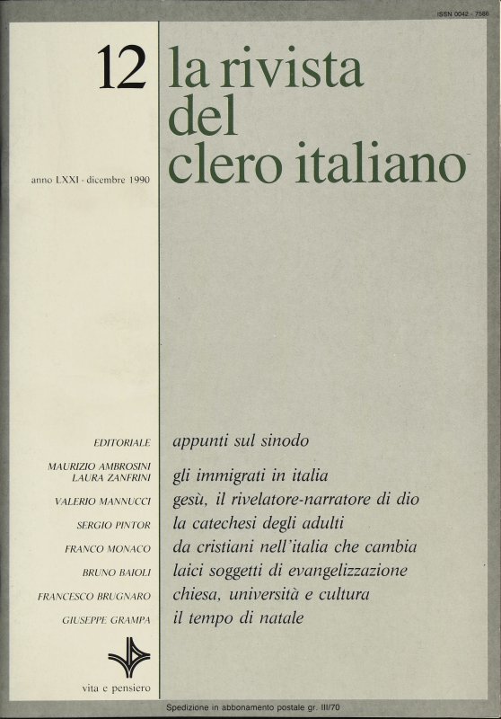 LA RIVISTA DEL CLERO ITALIANO - 1990 - 12