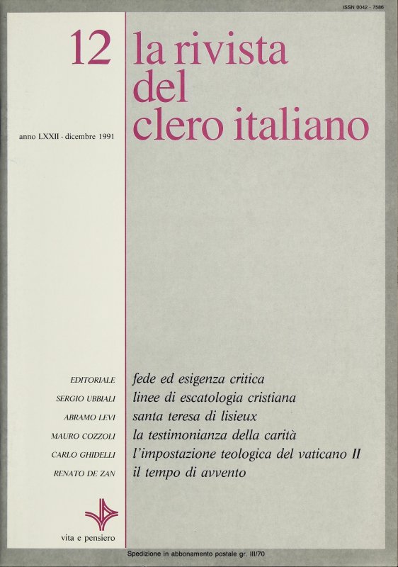 LA RIVISTA DEL CLERO ITALIANO - 1991 - 12