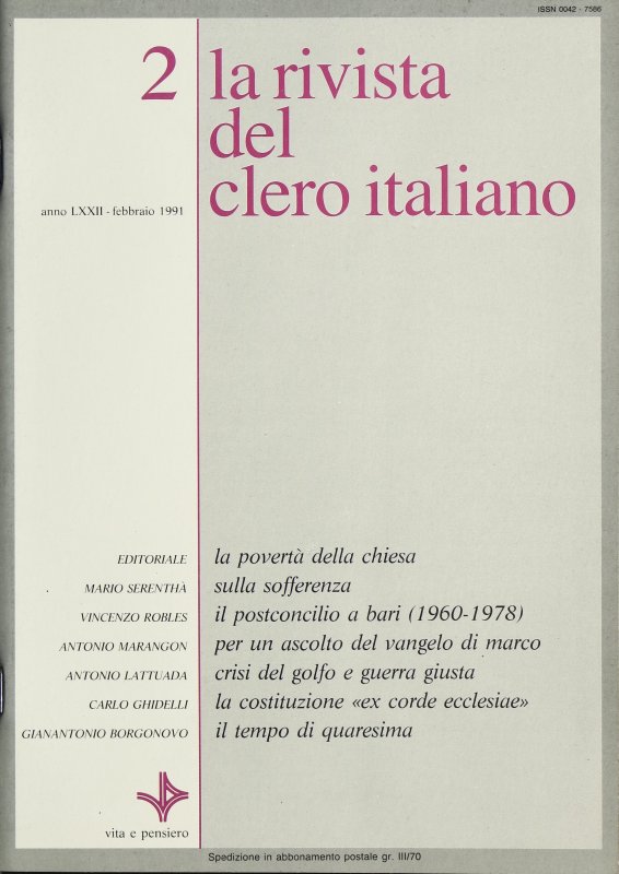 LA RIVISTA DEL CLERO ITALIANO - 1991 - 2