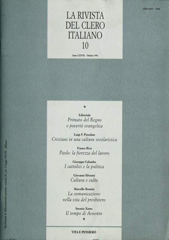 LA RIVISTA DEL CLERO ITALIANO - 1996 - 10
