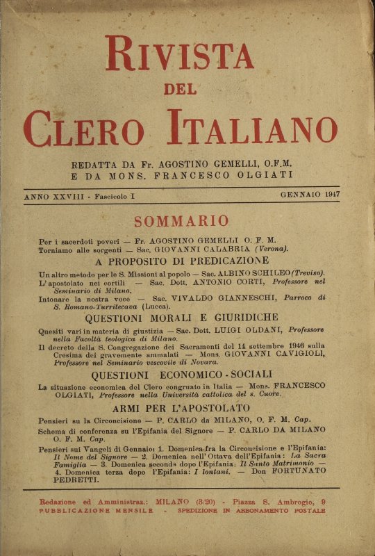 Per i sacerdoti poveri