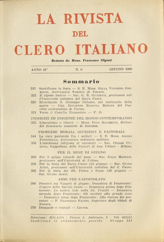 Per il primo venerdì del mese