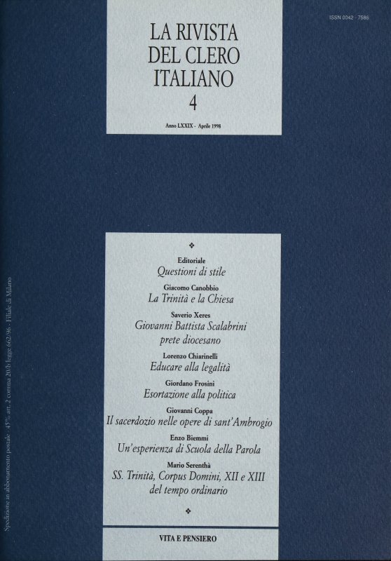 Dalla contemplazione alla sequela: SS. Trinità, Corpus Domini, XII e XIII del tempo ordinario