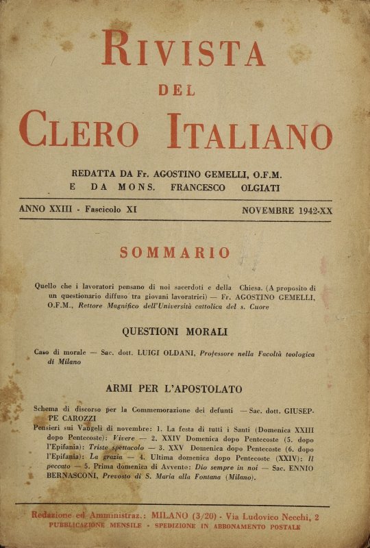 LA RIVISTA DEL CLERO ITALIANO - 1942 - 11