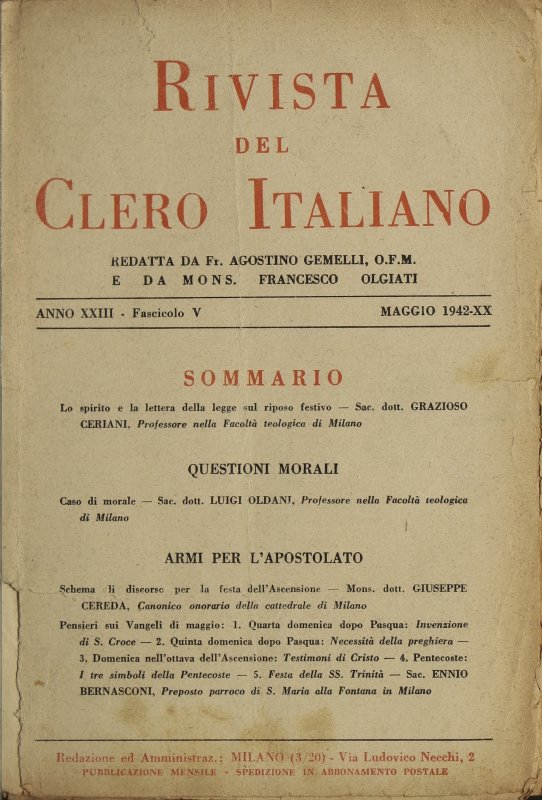 LA RIVISTA DEL CLERO ITALIANO - 1942 - 5