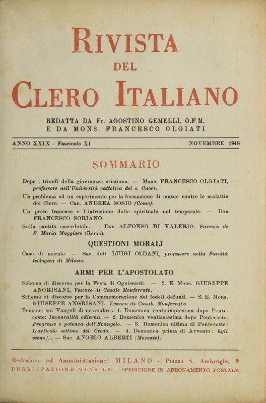 LA RIVISTA DEL CLERO ITALIANO - 1948 - 11