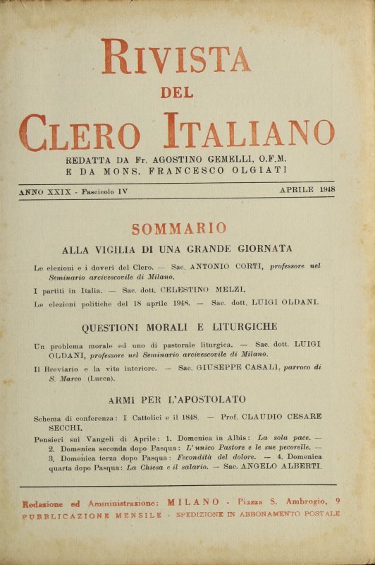 LA RIVISTA DEL CLERO ITALIANO - 1948 - 4