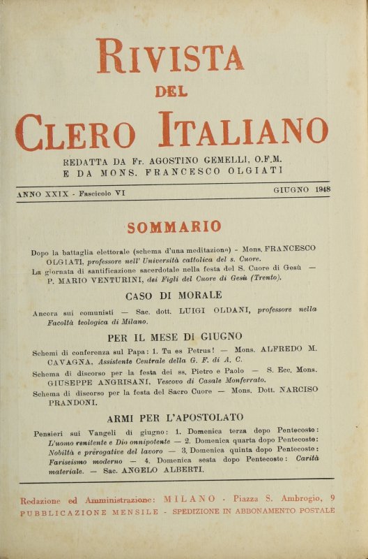 LA RIVISTA DEL CLERO ITALIANO - 1948 - 6