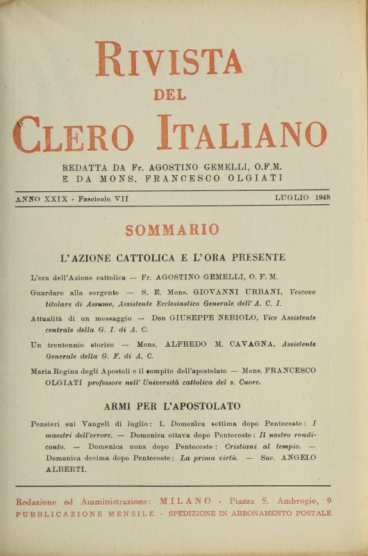LA RIVISTA DEL CLERO ITALIANO - 1948 - 7