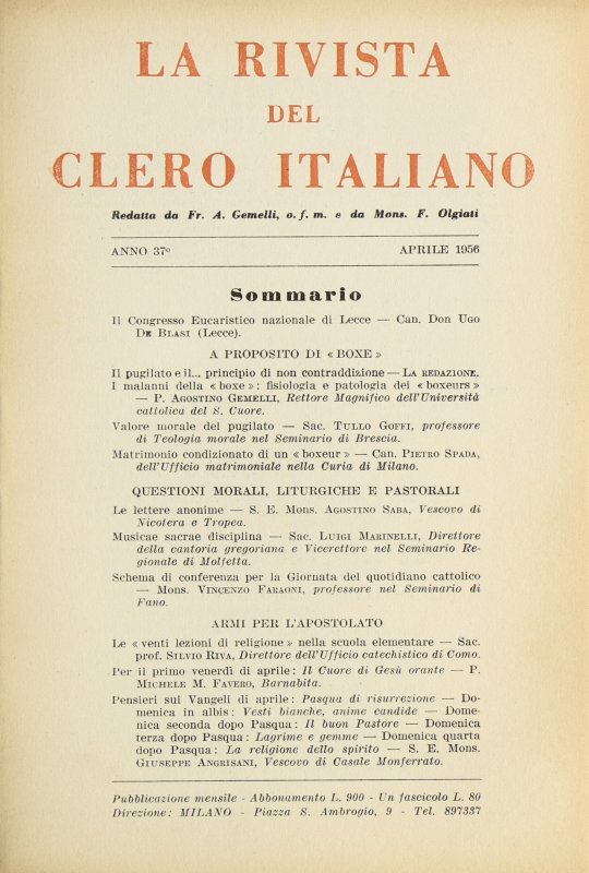 LA RIVISTA DEL CLERO ITALIANO - 1956 - 4