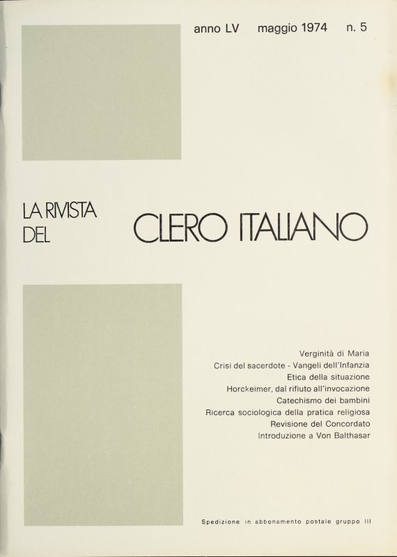 LA RIVISTA DEL CLERO ITALIANO - 1974 - 5