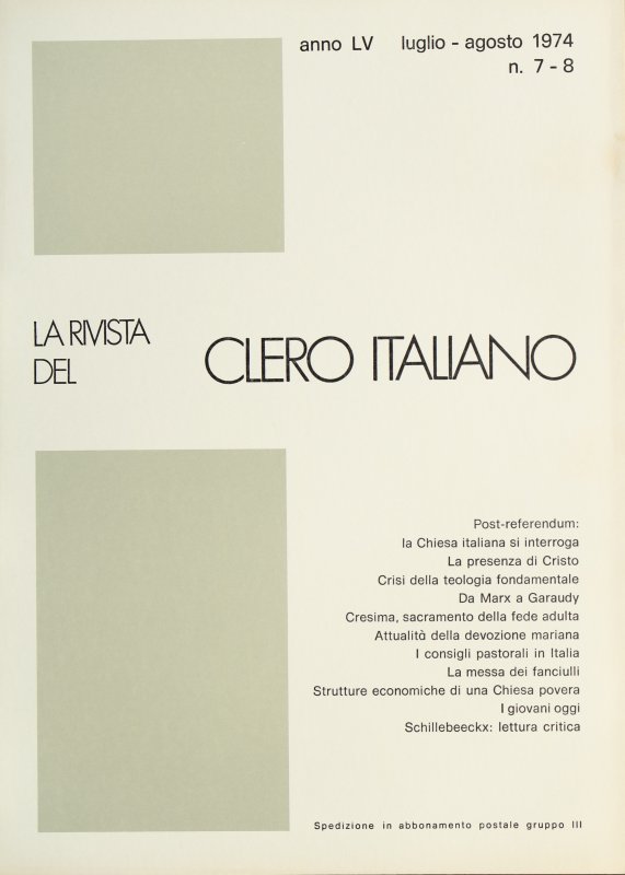 LA RIVISTA DEL CLERO ITALIANO - 1974 - 7-8