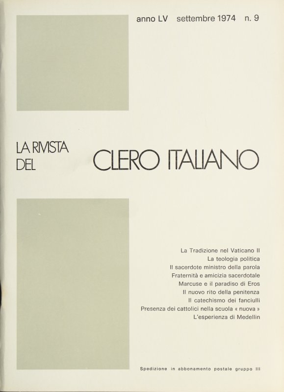 LA RIVISTA DEL CLERO ITALIANO - 1974 - 9
