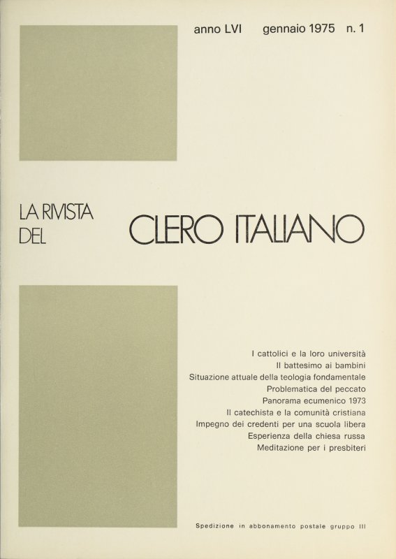 LA RIVISTA DEL CLERO ITALIANO - 1975 - 1