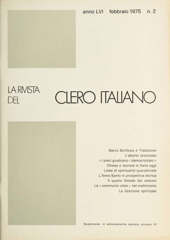 LA RIVISTA DEL CLERO ITALIANO - 1975 - 2