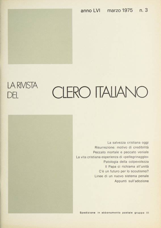LA RIVISTA DEL CLERO ITALIANO - 1975 - 3
