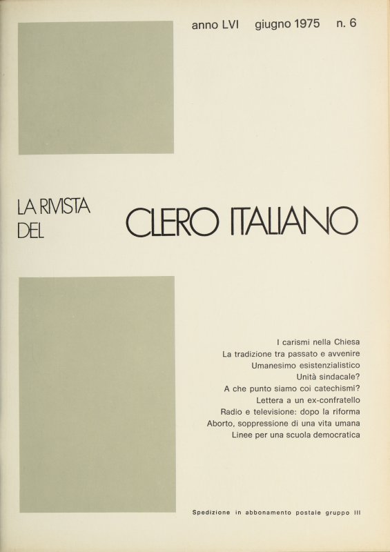 LA RIVISTA DEL CLERO ITALIANO - 1975 - 6