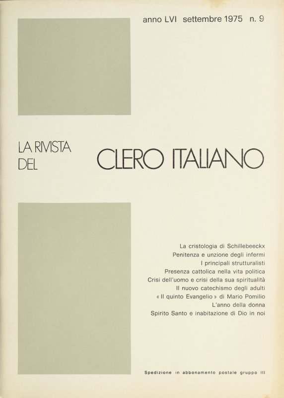 LA RIVISTA DEL CLERO ITALIANO - 1975 - 9