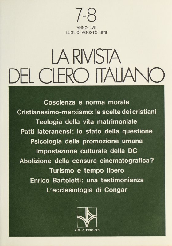 LA RIVISTA DEL CLERO ITALIANO - 1976 - 7-8