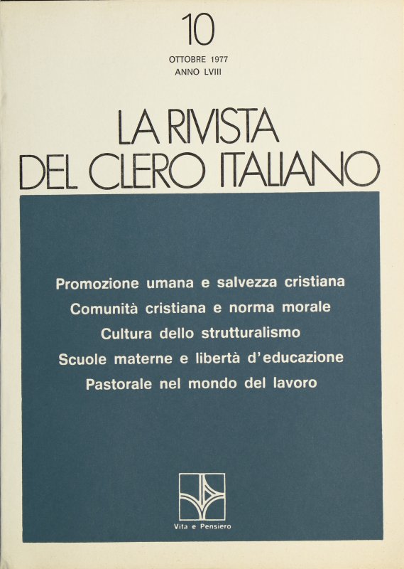 LA RIVISTA DEL CLERO ITALIANO - 1977 - 10