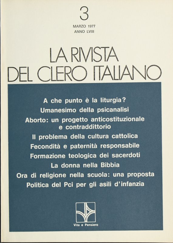 LA RIVISTA DEL CLERO ITALIANO - 1977 - 3
