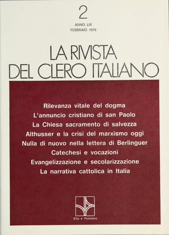 LA RIVISTA DEL CLERO ITALIANO - 1978 - 2