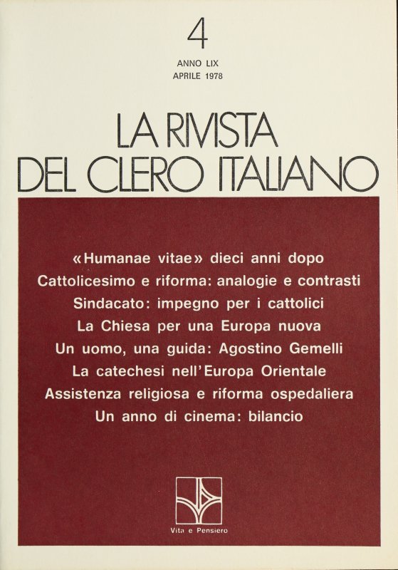 LA RIVISTA DEL CLERO ITALIANO - 1978 - 4