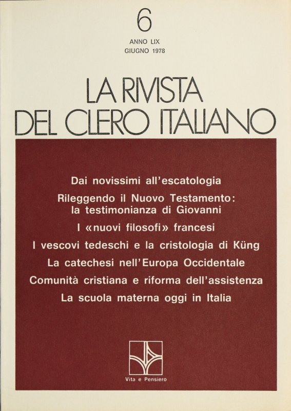 LA RIVISTA DEL CLERO ITALIANO - 1978 - 6