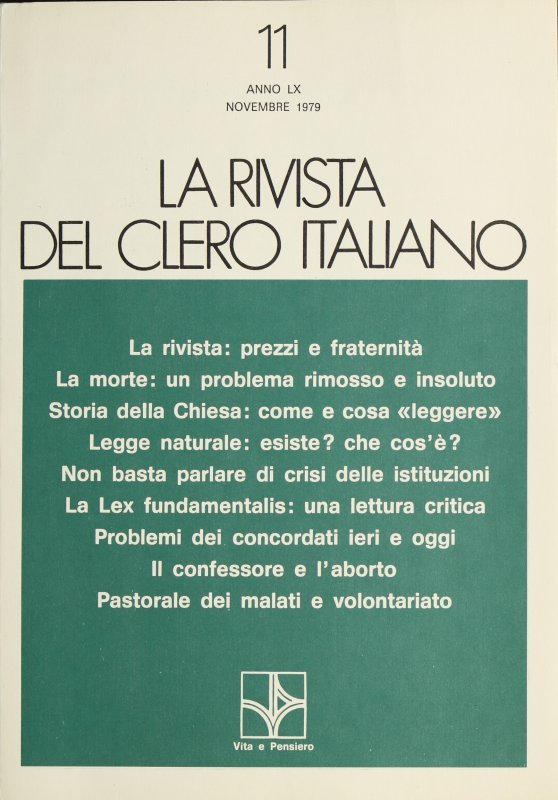 LA RIVISTA DEL CLERO ITALIANO - 1979 - 11