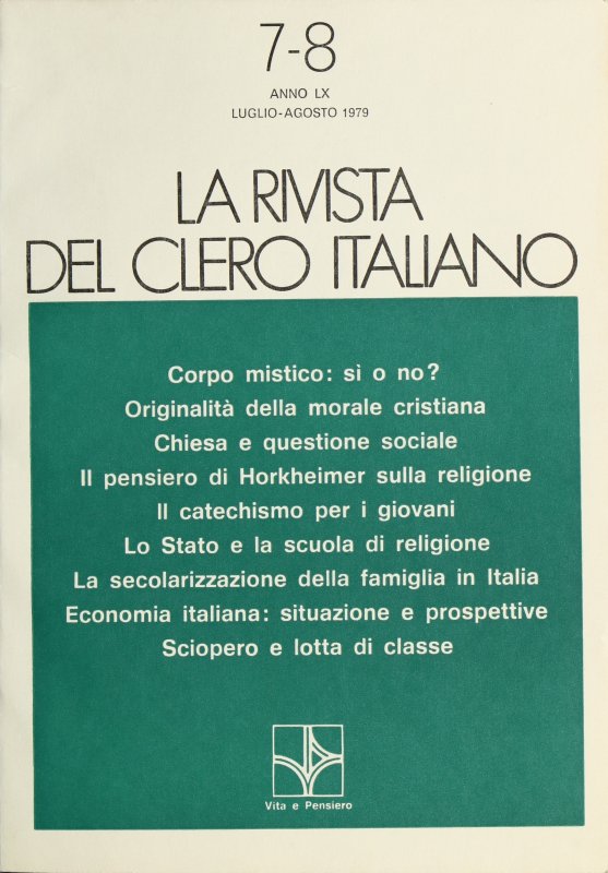 LA RIVISTA DEL CLERO ITALIANO - 1979 - 7-8