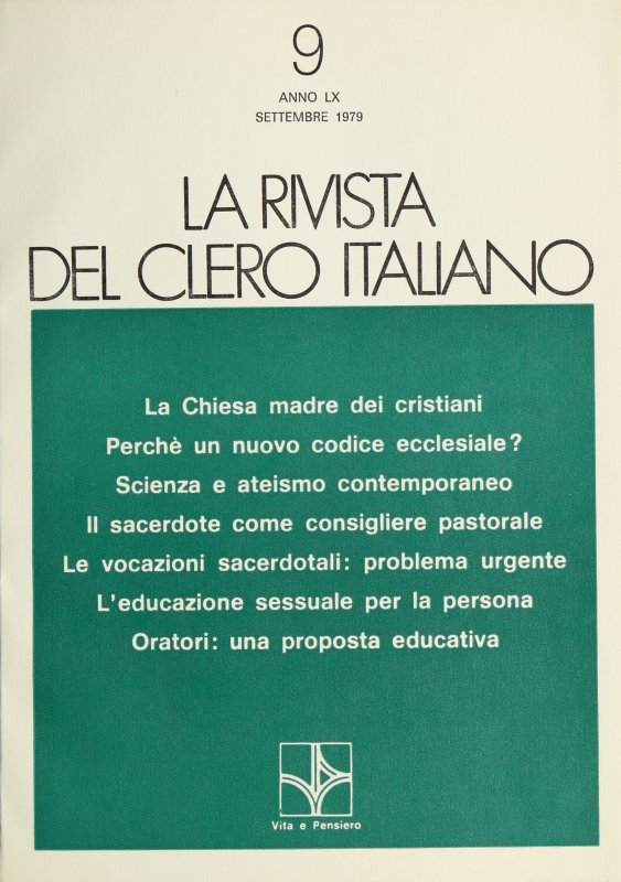 LA RIVISTA DEL CLERO ITALIANO - 1979 - 9
