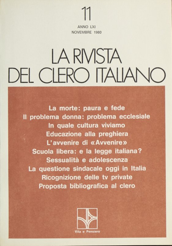 LA RIVISTA DEL CLERO ITALIANO - 1980 - 11