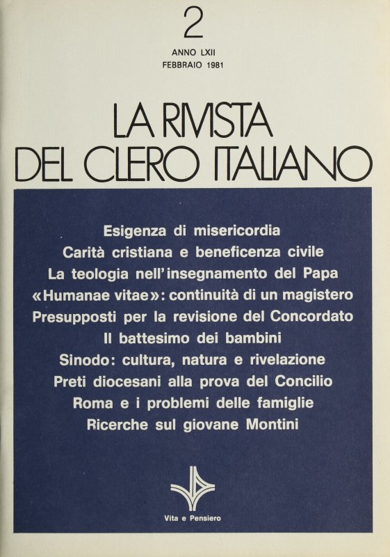 LA RIVISTA DEL CLERO ITALIANO - 1981 - 2