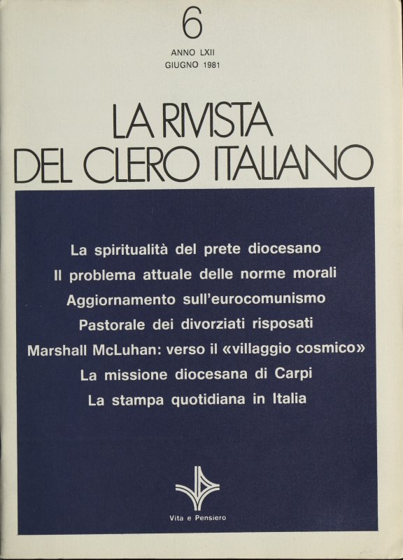 LA RIVISTA DEL CLERO ITALIANO - 1981 - 6