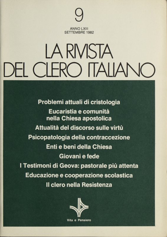 LA RIVISTA DEL CLERO ITALIANO - 1982 - 9