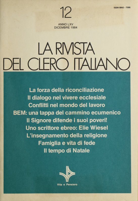 LA RIVISTA DEL CLERO ITALIANO - 1984 - 12