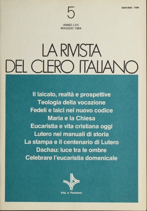 LA RIVISTA DEL CLERO ITALIANO - 1984 - 5