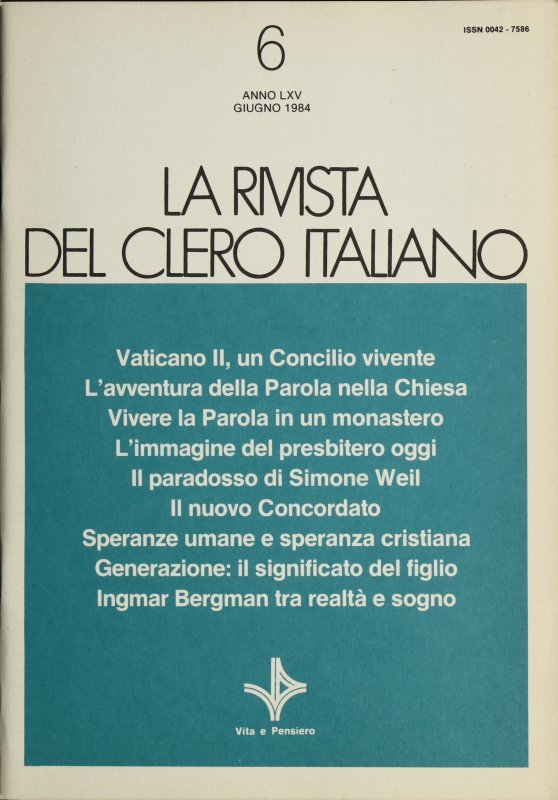 LA RIVISTA DEL CLERO ITALIANO - 1984 - 6