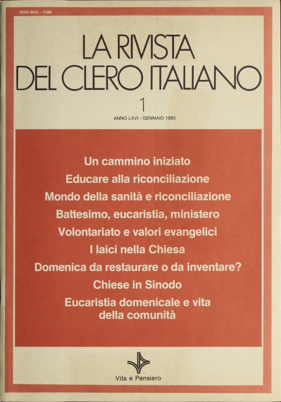 LA RIVISTA DEL CLERO ITALIANO - 1985 - 1