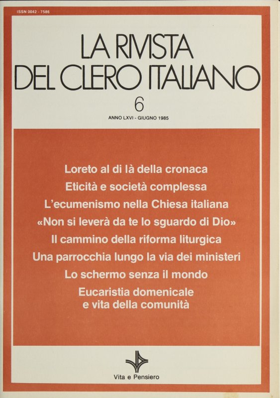 LA RIVISTA DEL CLERO ITALIANO - 1985 - 6